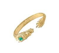 Bijou dragon mythique manchette en laiton gravé pierres précieuses détails traditionnels asiatiques cadeaux à double extrémité bijoux dragon manchette en laiton, taille unique, Comme décrit, Comme