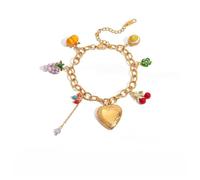 Bijou élégant et réglable en forme de fruit synthétique empilable en acier inoxydable pour femme, léger, polyvalent, à porter au quotidien, personnalisable, empilable, taille unique, Comme décrit