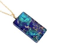 Bijou en verre de Murano - Pendentif en verre de Murano avec feuille d'or - 3 cm x 1,5 cm - Avec coffret cadeau et certificat d'authenticité (Lisa)