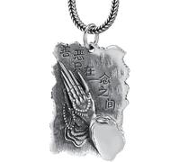 Bijou exquis, pendentif pour homme en argent sterling S925, symbole des mains en prière, symbole du bien et du mal