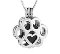 Bijou funéraire pour animal de compagnie pour cendres de chien/chat - Médaillon funéraire en acier inoxydable à l'intérieur - Mini étui souvenir - Bijou pour homme et femme, 316L, Cristal