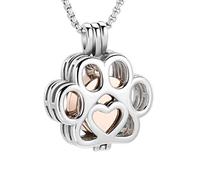 Bijou funéraire pour animal domestique pour cendres de chien/chat - En acier inoxydable - Médaillon urne funéraire à l'intérieur - Mini étui souvenir - Bijoux funéraires pour femmes et hommes,