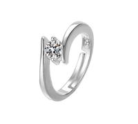 Bijou original cadeau Bague Roue De Fortune Bague Pour Femme Bague Ajustable Bague Ouverte Haut De Gamme À La Mode Et Polyvalente Et Étincelante Avec Bague De Mode Ouverte Ajustable (Silver, One Size)