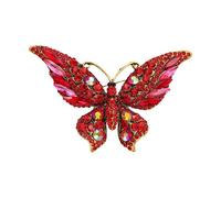 Bijou papillon émaillé en alliage avec diamants - Design sophistiqué pour les fêtes ou le style décontracté - Broche papillon unique, taille unique, Comme décrit