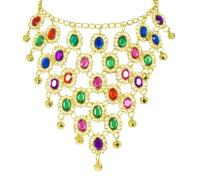 Bijou pour danseuse du ventre orientale 1001 - Or - Choix - Diadème - Collier - Boucles d'oreilles - Accessoires gitane Bollywood - Indienne - Carnaval - Théâtre - Fête à thème - Enterrement de vie de