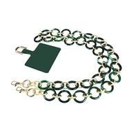 Bijou Téléphone Chaîne Grosse Maille 120cm Moxie Série Athena Vert et doré