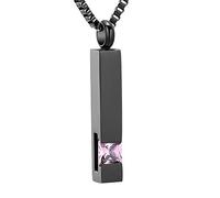 Bijou Urne funéraire en cristal - Collier souvenir - Pendentif Keepsake - Série Black Birthstone