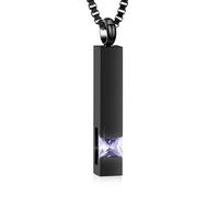 Bijou Urne funéraire en cristal - Collier souvenir - Pendentif Keepsake - Série Black Birthstone