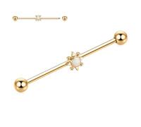 Bijouterie de piercing industriel en acier chirurgical 14G Barre de barre industrielle 38 mm de long Barre d'échafaudage Barre de cartilage en hélice pour oreille avec pavée de CZ pour femmes et