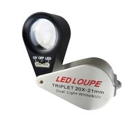 Bijouterie Loupe avec Lumière 20x Agrandissement, Pliage Loupe avec LED et UV Lumière, Horlogerie Loupe pour Diamants, Bijouterie, Pièces de Monnaie, Timbres 21mm
