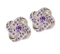 Bijoutiers Éternel Simple Diamant Étoile Femme Sucre Boucles d'oreilles Anneau Boucles d'oreilles pour Hommes (Violet, Taille unique)
