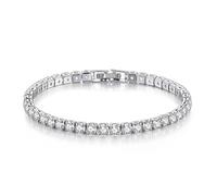 Bijoux 4mm Moissanite Bracelets pour Femmes 925 Bracelet Pierres Précieuses Mariage Éclats Diamant Bracelet, A, A