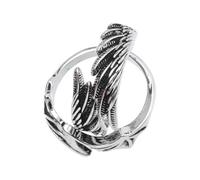 Bijoux Ange et Démon Bague Anneau Ouvert Cuivre Argenté pour Couples | Créatif Romantique, Léger et Confortable, Finition Polie, Présent Amoureux, Bijoux pour Doigts