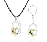 Bijoux Anime Collier Masque Creux Porte Clé Espada NO.4 Ulquiorra et NO.6 Grimmjow Collier Cosplay Porte Clé Cadeaux de Noël pour Enfants Adolescents Filles Femmes Hommes