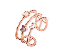 Bijoux Anneau Anneaux anneau ouvert creux tempérament diamant anneaux à trois couches Nettoyeur Anneaux Bijoux (Gold, One Size)