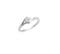 Bijoux Bague Femme Bague de Mariage Diamant Or Blanc 18 Carats Solitaire Élégant en Diamant Rond de 0,3 CT avec Motif de Vague Creuse Taille Populaire pour Lesbienne Nouvelle Année Bijoux