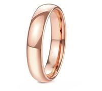 Bijoux Bague Mariage Or Rose Femme Simple et Uni, Alliance Bagues 2MM/4MM/6MM en Titane avec Gravure Bague Fiancailles Poli Taille 47-70