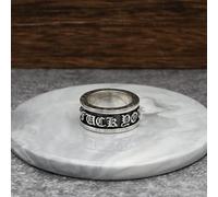 Bijoux, bague rotative en argent thaïlandais avec lettre et croix pour homme - Cadeau pour les amoureux - 18ème anniversaire, OZZKI, argent, The 21st