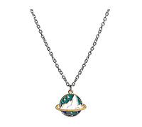 Bijoux/Colliers Simplicité Collier de chaîne d'acier, Planet Snow Mountain Collier Round Collier en Alliage Collier Pendants pour Femmes