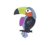 Bijoux créatifs en acrylique de style toucan inspirés des animaux, reflétant l'harmonie entre l'homme et la nature, cette broche est faite à la main, fabriquée en acrylique et en métal. Convient pour