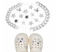Bijoux crocs 15 pièces charms chaussures en PVC scintillant décorations sabots étoiles et n uds pour personnalisation créative et style lumineux