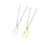 Bijoux croissant lune chat rectangle collier pendentif collier en acier inoxydable chaîne de couleurs pour les femmes siennes bijoux animaux joaillerie fashion accessoires tendances créatives pour les