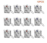 Bijoux Croix Bible Cadeau Anglais Unisexe, Mini Pendentif, Colliers Catholique Baptême Religieux Porte Clés Portable Universel 12 Pièces