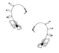 Bijoux d ' oreille à clipser en os avec recluses gothiques marron, aucun perçage requis pour les concerts et les tenues tendance Clip d ' oreille artistique en forme d ' araignée