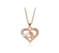 Bijoux Dames mère bébé Main Tenant l'amour Coeur Pendentif Collier Rose Or Maman Bijoux Teen Fille s
