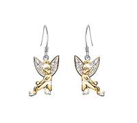 Bijoux d'Anges Fées Petits Elfes Danseurs en Argent et Cristal - Accessoires de Mode pour Banquet et Party Cadeaux d'Anniversaire