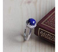 Bijoux de Bague de Style Chinois S925 Bague en Pur Bijoux Mode Lapis Lazuli Bague FéminineComme montré, 57