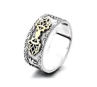 Bijoux de Bague, Hommes Femmes S925 Silver King Kong Ring, Retro King Kong Ring, Silver, 11