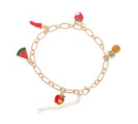 Bijoux de chaîne de trombon à Charme de Charme de Charme de Fruits d'été Mignon avec Pendants Ananas de pastèque à la Fraise Accessoires Plage Accessoire pour Looks.