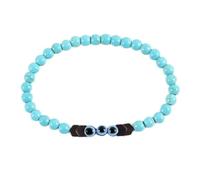 Bijoux de charme Bracelets en perles, bracelet de perles de perles turquoise bleu naturel, bracelets de pendentif pour les yeux bleus, bracelet en cristal élastique bijoux en cristal pour hommes