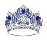 Bijoux de cheveux couronne diadèmes pour femmes cristal rond diadèmes de mariage cristal argent reine couronne femmes beauté concours diadème accessoires de cheveux de mariée (argent jaune)
