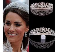 Bijoux de Cheveux Couronne diadèmes pour Femmes Princesse Diana William Kate Couronne de mariée diadèmes Boutique Strass Diadème Voile Diadème Bandeaux Accessoires De Cheveux De Mariage