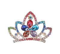 Bijoux de cheveux diadèmes de couronne pour femmes 1 pièce magnifique mini diadème fleur de rose cristal strass couronne de princesse peigne à cheveux enfants filles petits bijoux de cheveux (4)