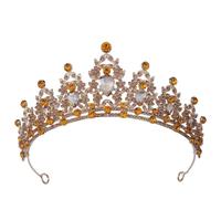 Bijoux de cheveux diadèmes de couronne pour femmes diadème de cheveux de mariage couronne de mariée en cristal couleur or diadème voile diadèmes accessoires de cheveux de mariage bijoux de tête (H158