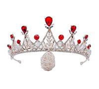 Bijoux de cheveux diadèmes de couronne pour femmes femmes diadème en cristal rouge accessoires de cheveux couronne de mariage diadèmes et couronnes de mariée bijoux de cheveux ornements de cheveux de