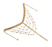 Bijoux de Cheveux Pour Femme,Accessoire Cheveux Ma Bijoux de tête de mariage, chaîne de tête de mariée en cristal à paillettes, couleur or, accessoires for cheveux(RED)