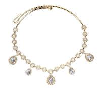 Bijoux de Cheveux Pour Femme,Accessoire Cheveux Ma Chaîne de tête avec pendentif en forme de goutte d'eau, bijoux de mariée, bandeau en strass, coiffure de mariage for filles(Gold Hair Chain)