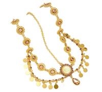 Bijoux de Cheveux Pour Femme,Accessoire Cheveux Ma Chaîne de tête for femmes, couleur or, pièces de monnaie, pompon, strass, chaîne de cheveux, coiffure, accessoires de mariage(Fd146)