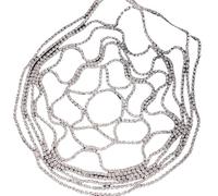Bijoux de Cheveux Pour Femme,Accessoire Cheveux Ma Coiffe vintage en strass et cristal, serre-tête en maille, for femme, idéal for un bal de promo(SILVER PLATED)