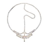 Bijoux de Cheveux Pour Femme,Accessoire Cheveux Ma Diadème de mariée en cristal de zircon, chaîne de cheveux en forme de goutte, coiffe de mariage for femmes, chaîne de tête en strass(Gold-color)