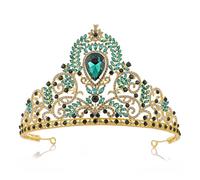 Bijoux de cheveux Tiaras de couronne pour femmes baroques Purple Purple Drop Crystal Wedding Crown Princess Bridal Peigt Bandband Party Party Dance Headress Girls Bijoux Bleu, Purlelutil