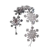 Bijoux de cheveux Tiaras de couronne pour femmes en strass scintillants dits de flocon de neige et couronnes mariée de mariage bijoux argenté couleur métal metal bande bandeau mode 2023