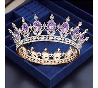 Bijoux de cheveux Tiaras de couronne pour femmes vintage Crystal Circle Bridal Diadem Royal King Wedding Crown Tiaras Bride Headress Crowns Couronnes Hair Bijoux By Gagalu (Couleur: Couleur en or