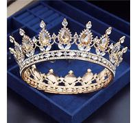 Bijoux de cheveux Tiaras de couronne pour femmes vintage Crystal Circle Bridal Diadem Royal King Wedding Crown Tiaras Bride Headress Crowns Couronnes Hair Bijoux par Gagalu (Couleur: Noir zinc
