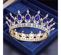 Bijoux de cheveux Tiaras de couronne pour femmes vintage Crystal Circle Bridal Diadem Royal King Wedding Crown Tiaras Bride Headress Crowns Couronnes Hair Bijoux By Gagalu (Couleur: Titanium plaqué)
