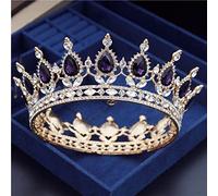 Bijoux de cheveux Tiaras de couronne pour femmes vintage Crystal Circle Bridal Diadem Royal King Wedding Crown Tiaras Bride Headress Crowns Couronnes Hair Bijoux par Gagalu (Couleur: cuivre antique